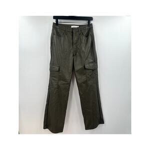 TGLA Olive Green Vegan Leather Cargo Pants Size 29
